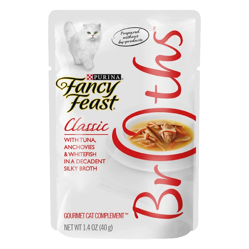 Fancy Feast Classic Broths With Tuna, Anchovies & Whitefish - 1.4 OZ 16 Pack