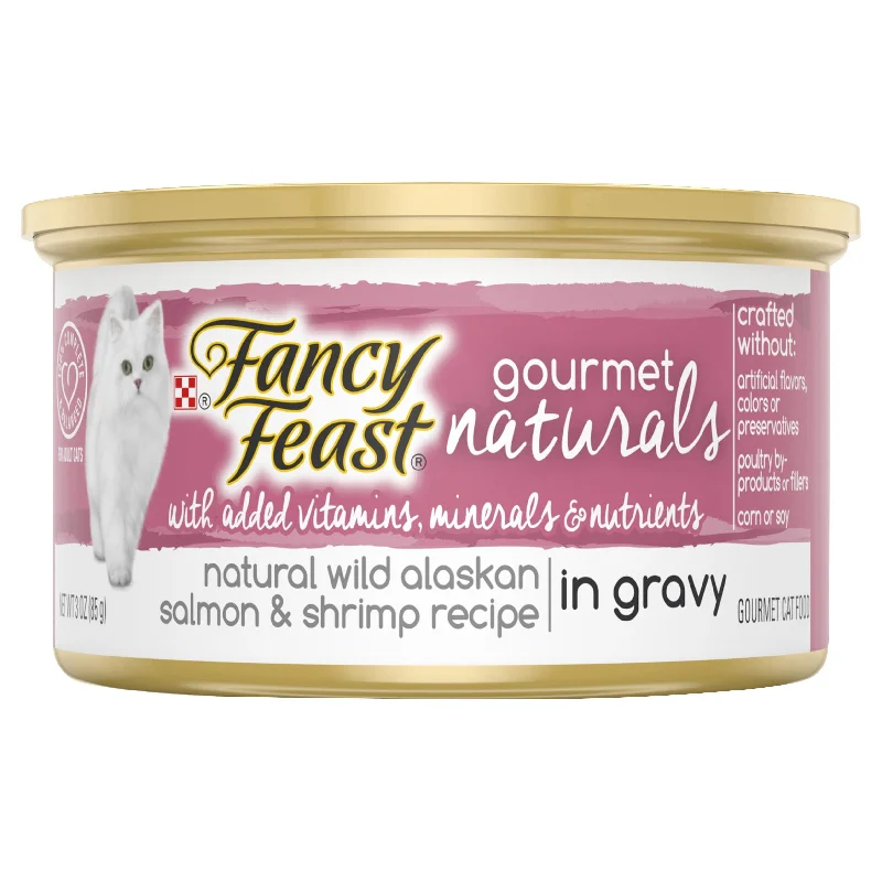 Fancy Feast Gourmet Naturals Wild Alaskan Salmon & Shrimp In Gravy - 3 OZ 12 Pack