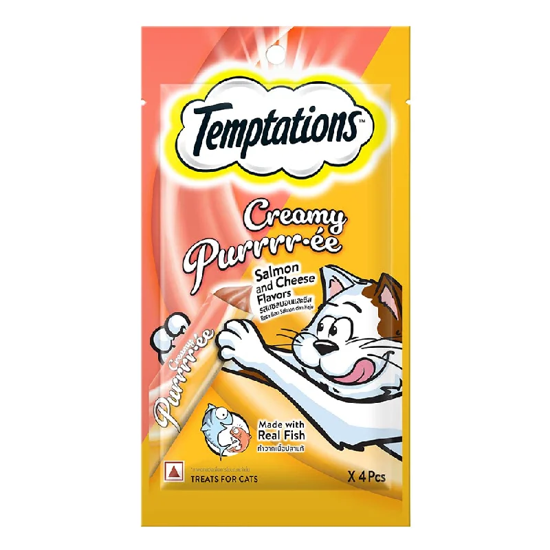 Temptations Creamy Purrrr-Ée, Salmon & Cheese Flavour