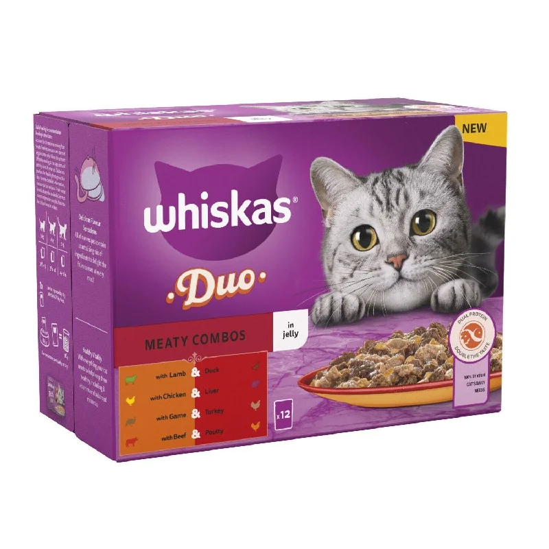 Whiskas Pouch 1+ Duo Meaty Combos In Jelly 12x85g