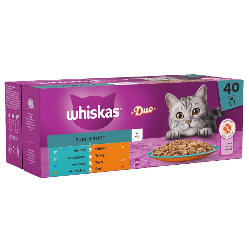 Whiskas Pouch 1+ Duo Surf & Turf In Jelly 40x85g