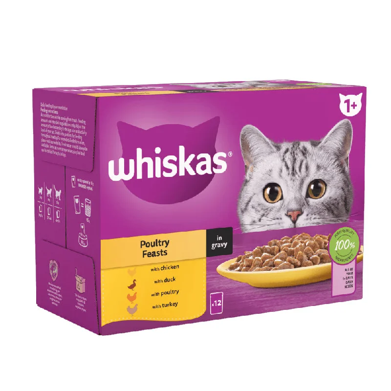 Whiskas Pouch 1+ Poultry Feasts In Gravy 12x85g