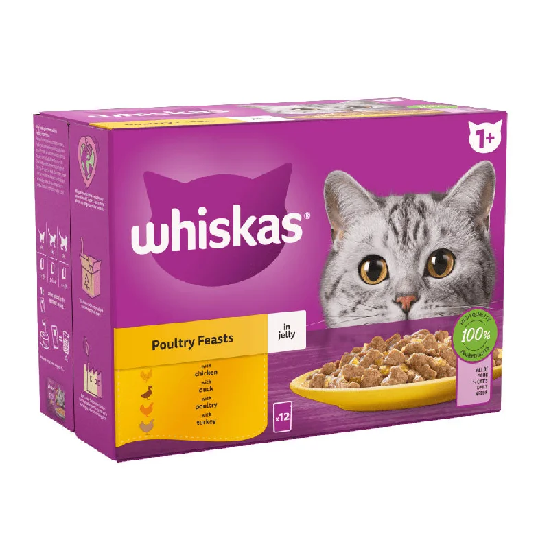 Whiskas Pouch 1+ Poultry Feasts In Jelly 12x85g