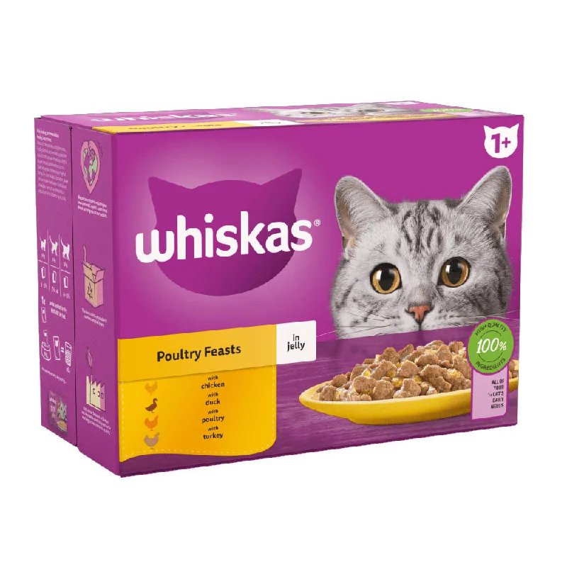 Whiskas Pouch 1+ Poultry Feasts In Jelly 80x85g