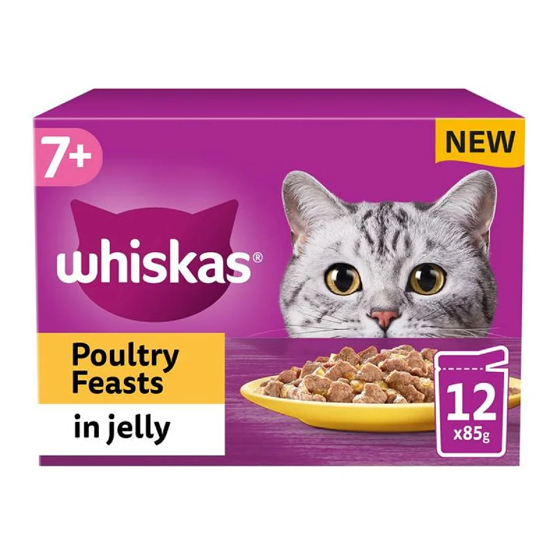 Whiskas Pouch 7+ Poultry Feasts In Jelly 12x85g