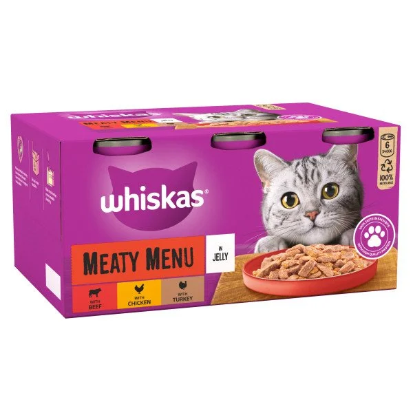 Whiskas 1+ Meaty Menu Tins In Jelly 6x400g