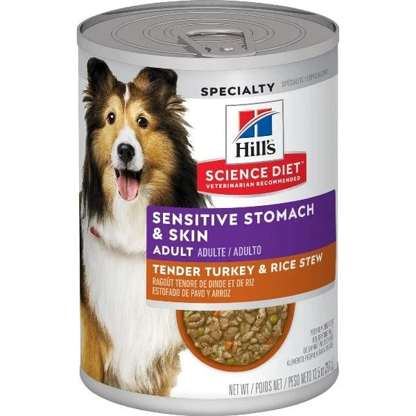 Science Diet Sensitive Skin & Stomach Tender Turkey & Rice Stew Adult Canned Dog Food, 12.5oz