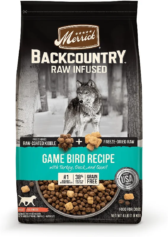 Merrick Backcountry Raw Infused Game Bird Recipe Dry Dog Food 20 lbs