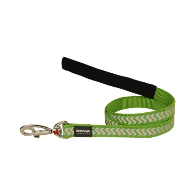 Red Dingo Dog Reflective Ziggy Lead Lime L