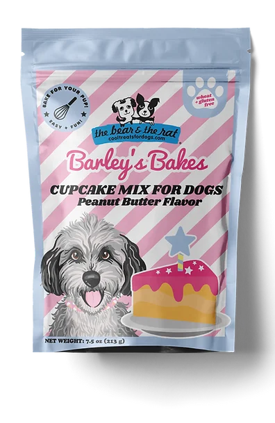 The Bear & The Rat Barley's Bakes Cupcake Mix Peanut Butter Flavor for Dogs (7.5 oz)